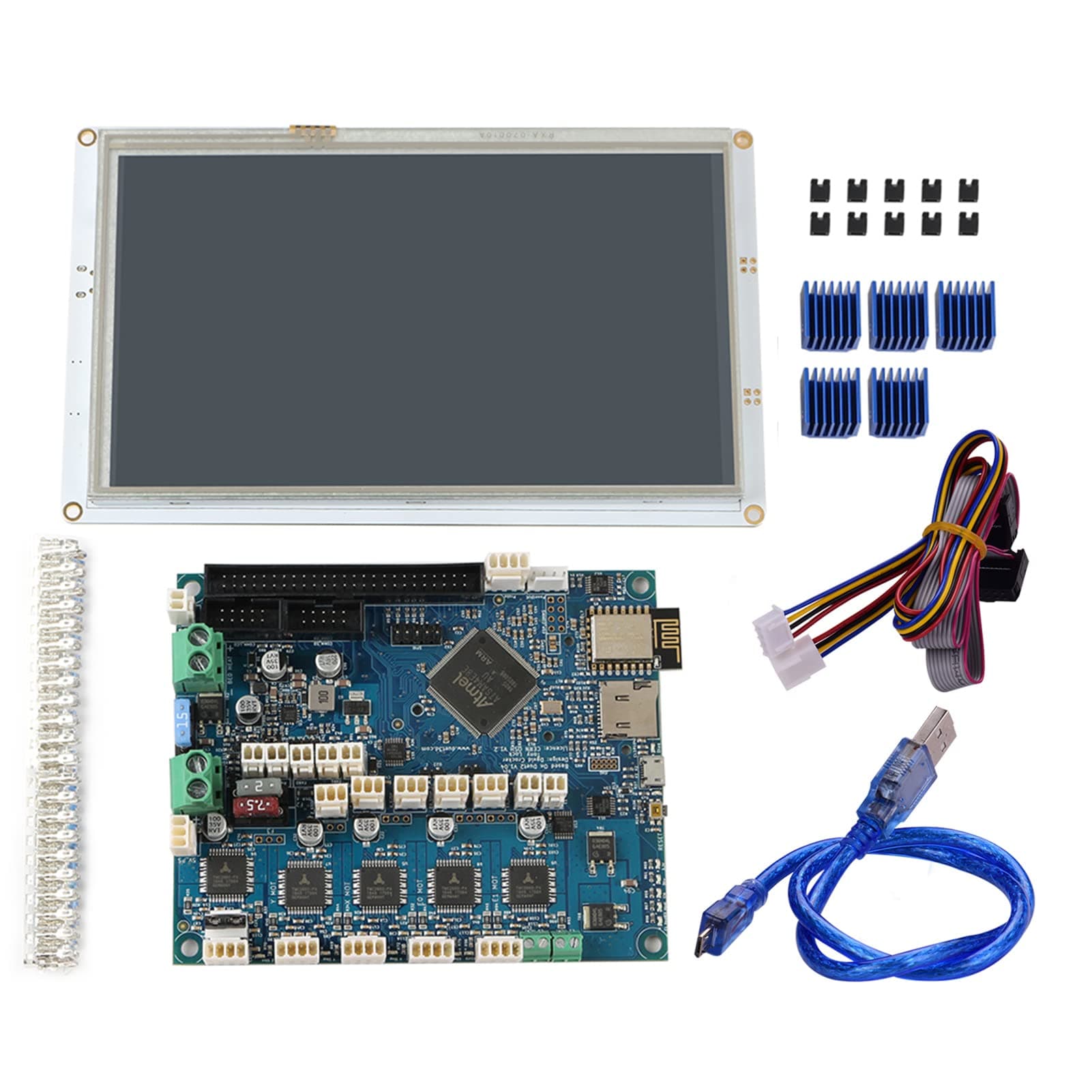 3D Printer Parts Clone Duet 2 WiFi V1.04 Duetwifi Advanced 32 Bit Electronics Motherboard with 7 Inch PanelDue 7i Integrated Paneldue Colour TouchSn Controller Compatible with BLV MGN Cube