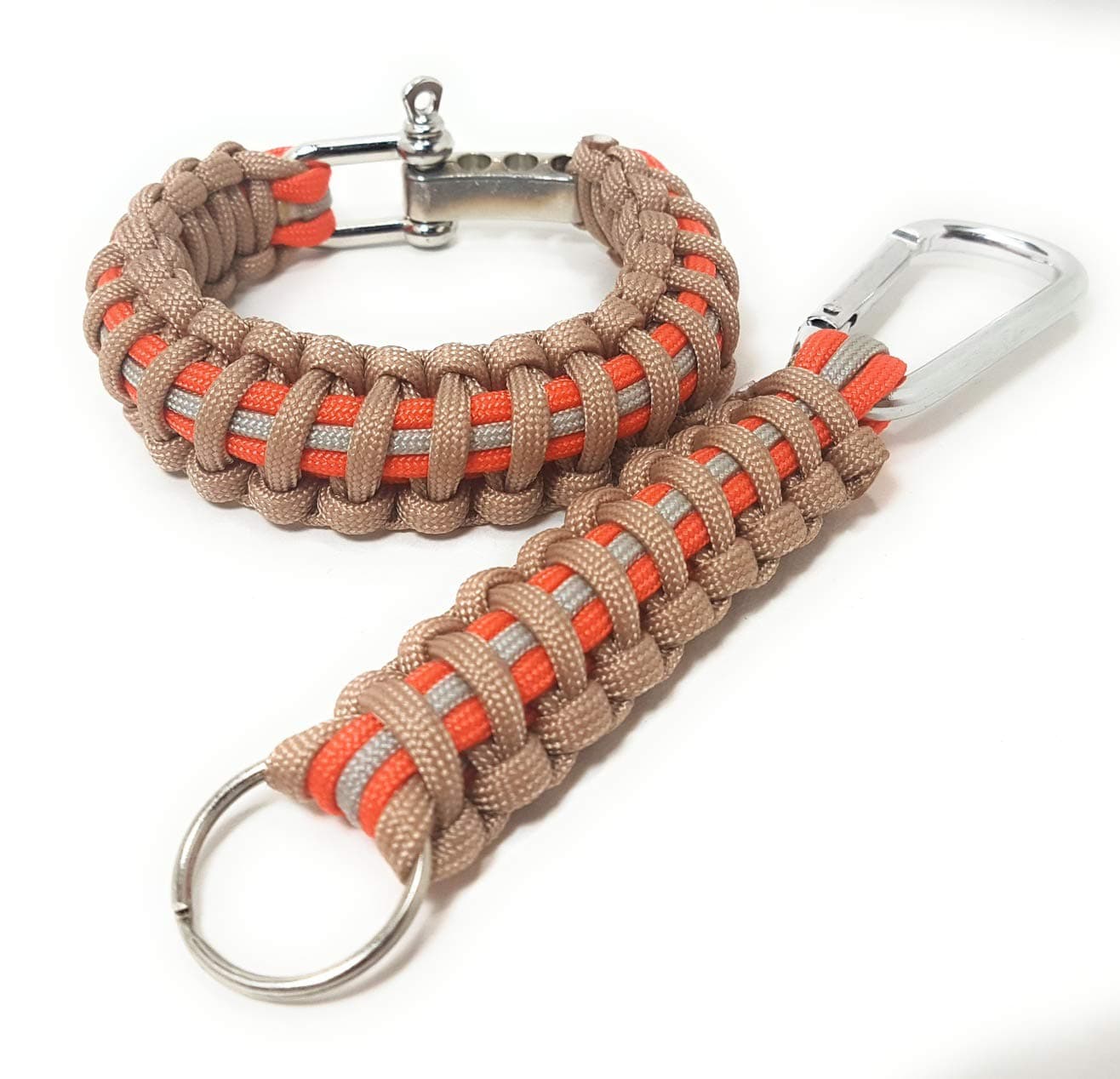 Firefighter Paracord Adjustable Survival Bracelet Only (Orange)