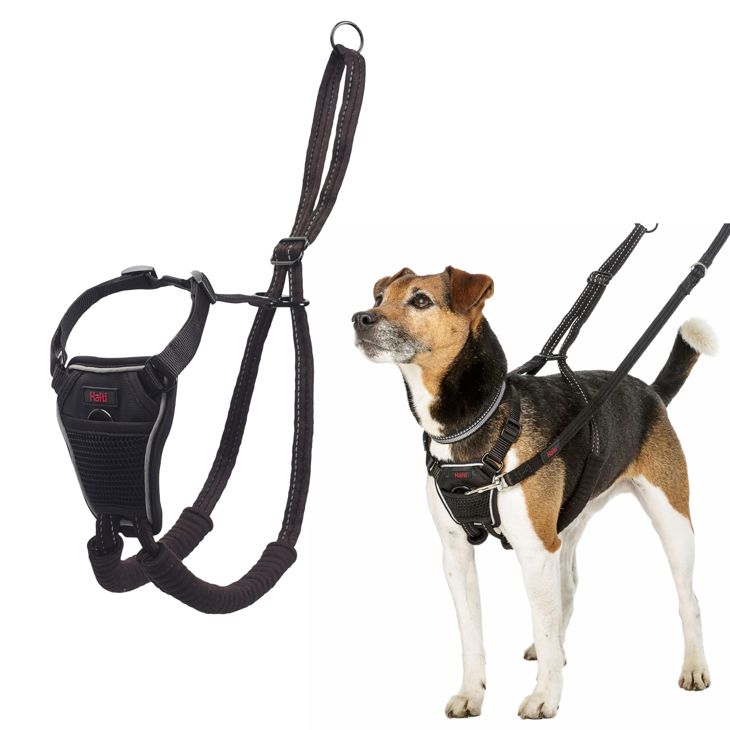 Halti No Pull Harness - Stop Your Dog Pulling on the Leash. Adjustable, Lightweight and Easy to Use. Reflective Dog Training Harness for Small Dogs (Size S, Black)