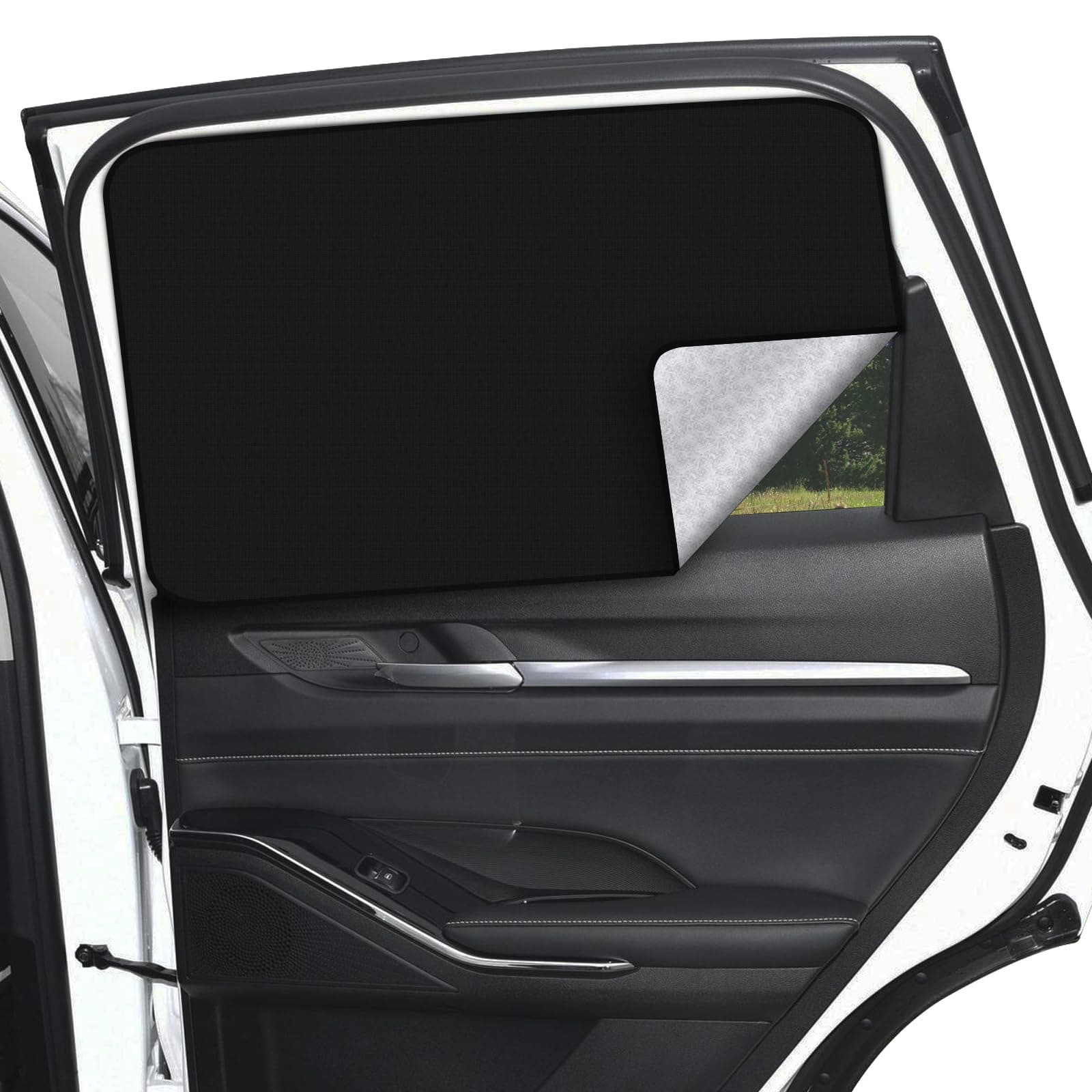 ZATOOTO 2 Pcs Rear Window Covers - Car Side Window Sun Shades - Privacy Magnetic Reflected Sunlight Protection for Baby Child Sleeping