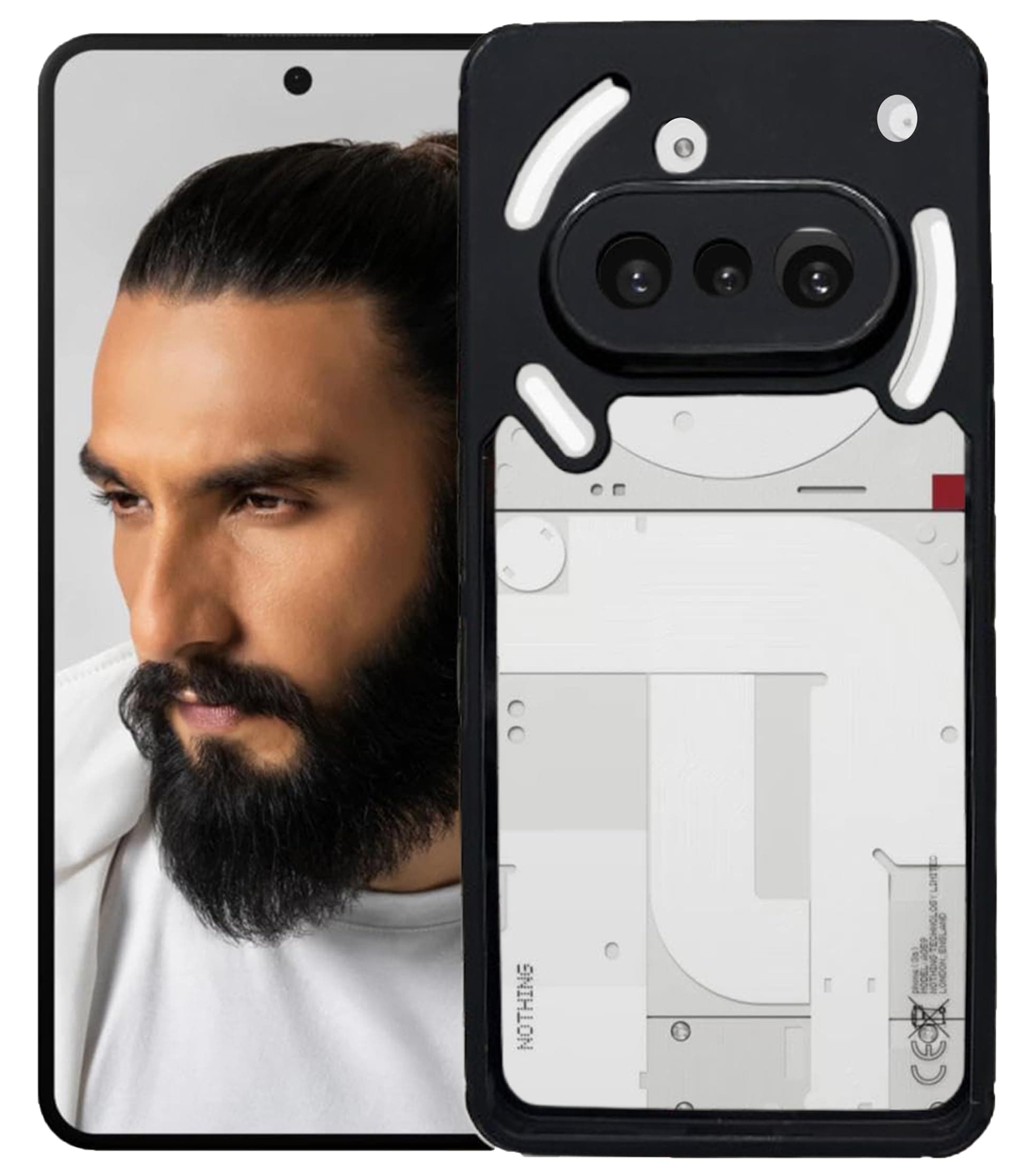 Ultra-Hybrid Shockproof Sleek Armor Back Cover Case for Nothing Phone 3a 5G | 360° Protection | Crystal Clear Hard Back Transparent Cover Case for Nothing Phone 3a (PC & TPU, Black Bumper)