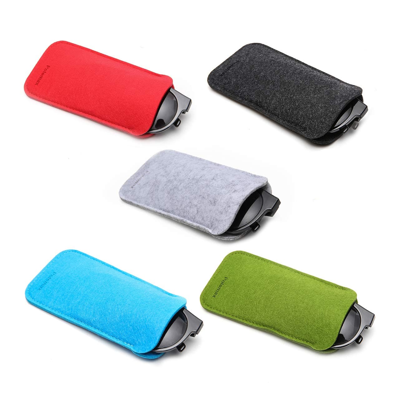 Felt Glasses Case 3 Pack Portable Soft Slip In Eyeglass Glass Sunglasses Pouch Holder