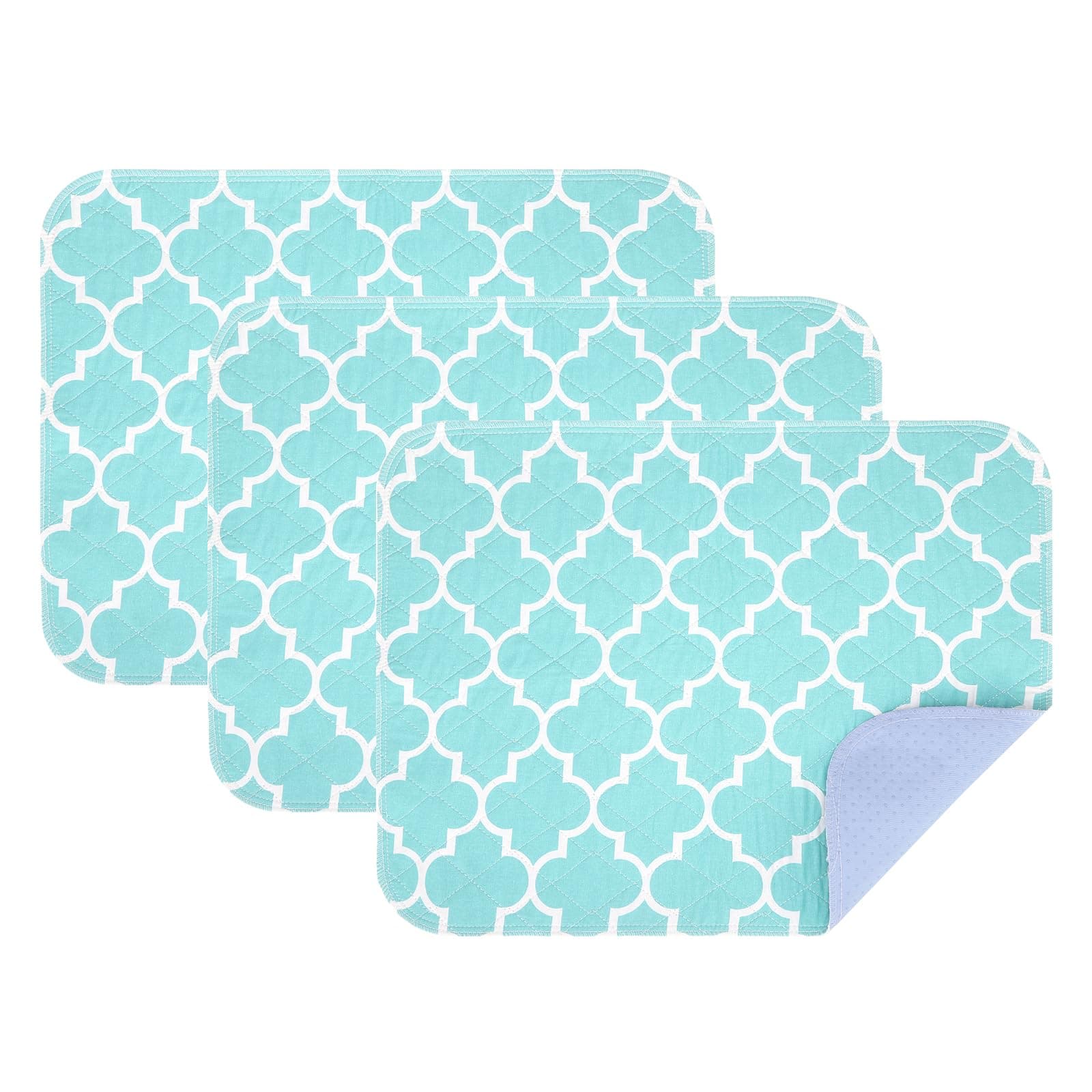 OUTCREATOR Bed Pads for Incontinence Mattress Protector, 3Pack Anti-Slip Waterproof Pads (18" x 24") for Toddlers Kids Adults Pets Pee Pads and Machine Washable Absorbency and Leak Proof Edge（Green）