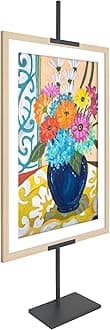 Americanflat 50x1.75 Easel Stand - Picture Frame Rack and Stand - Picture Stands for Display - Adjustable Easel Stand for Signs, Pictures, Posters and Artworks - Black