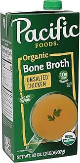 Organic Unsalted Chicken Bone Broth, 32 oz Carton