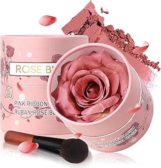 3D Rose Petal Blush for Cheeks, Baby Peach Cream to Powder Flower Blush Makeup Gift for Women, Natural Nude Dewy Finish Shimmer Buildable Face Rouge Rubor Highlighter Contour Makeup-Baby Peach