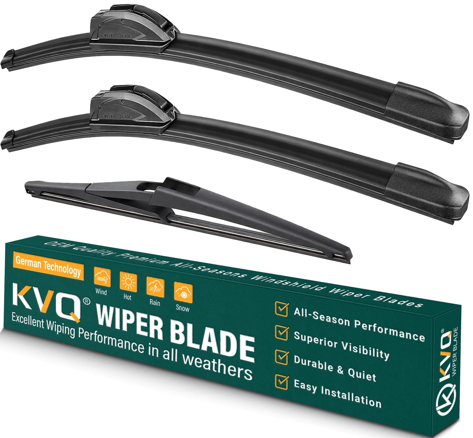 Windshield Wiper Blades Replacement for Nissan Kicks 2018 2019 2020 2021 2022 2023,Original Equipment Replacement Front Rear Wiper Blade Set - 26" 16" 12" (Set of 3)