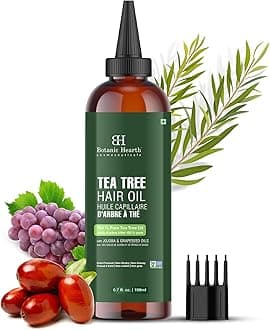 Botanic Hearth Tea Tree Hair Oil 6.7 Fl Oz (198 ml) | Hair Growth Oil for Thicker Hair, Scalp Treatment for Hair Loss, Dry & Frizzy Hair Repair, Deep Nourishing Oil for All Hair Types