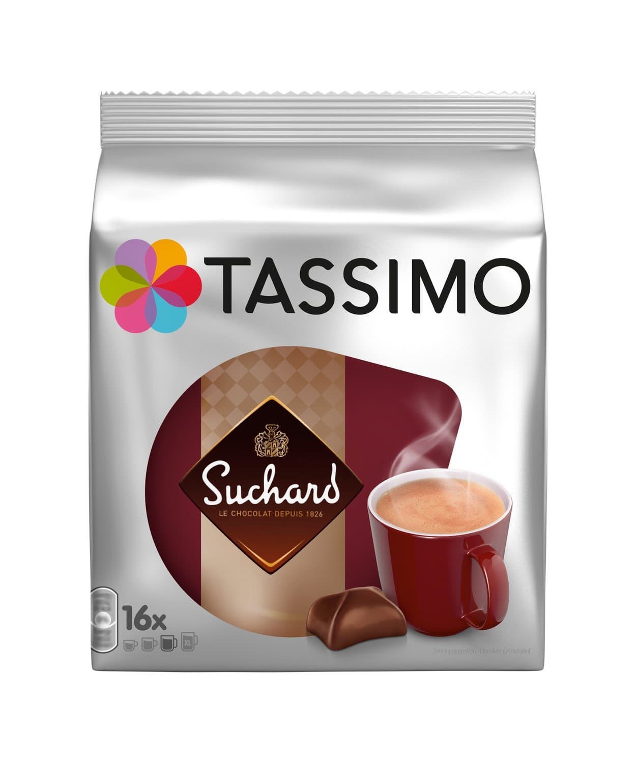 Suchard Hot Chocolate Syrup, 8-Count T-Discs For Tassimo Coffeemakers (Pack Of 2)