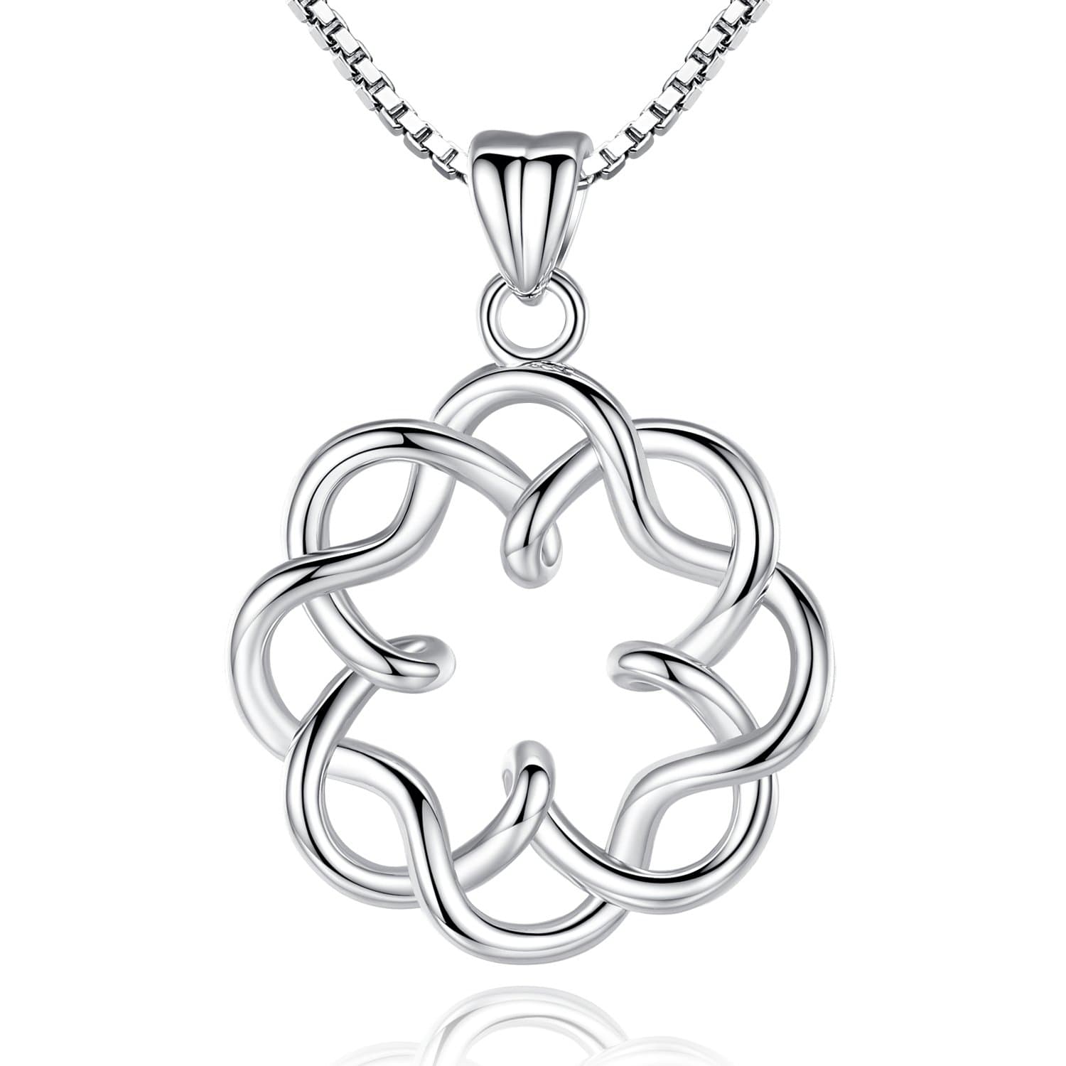 Platinum Plating Irish Celtic Knot Vintage Infinity Endless Love Pendant Necklace, 18" + 2" Box Chain (Celtic Knot)