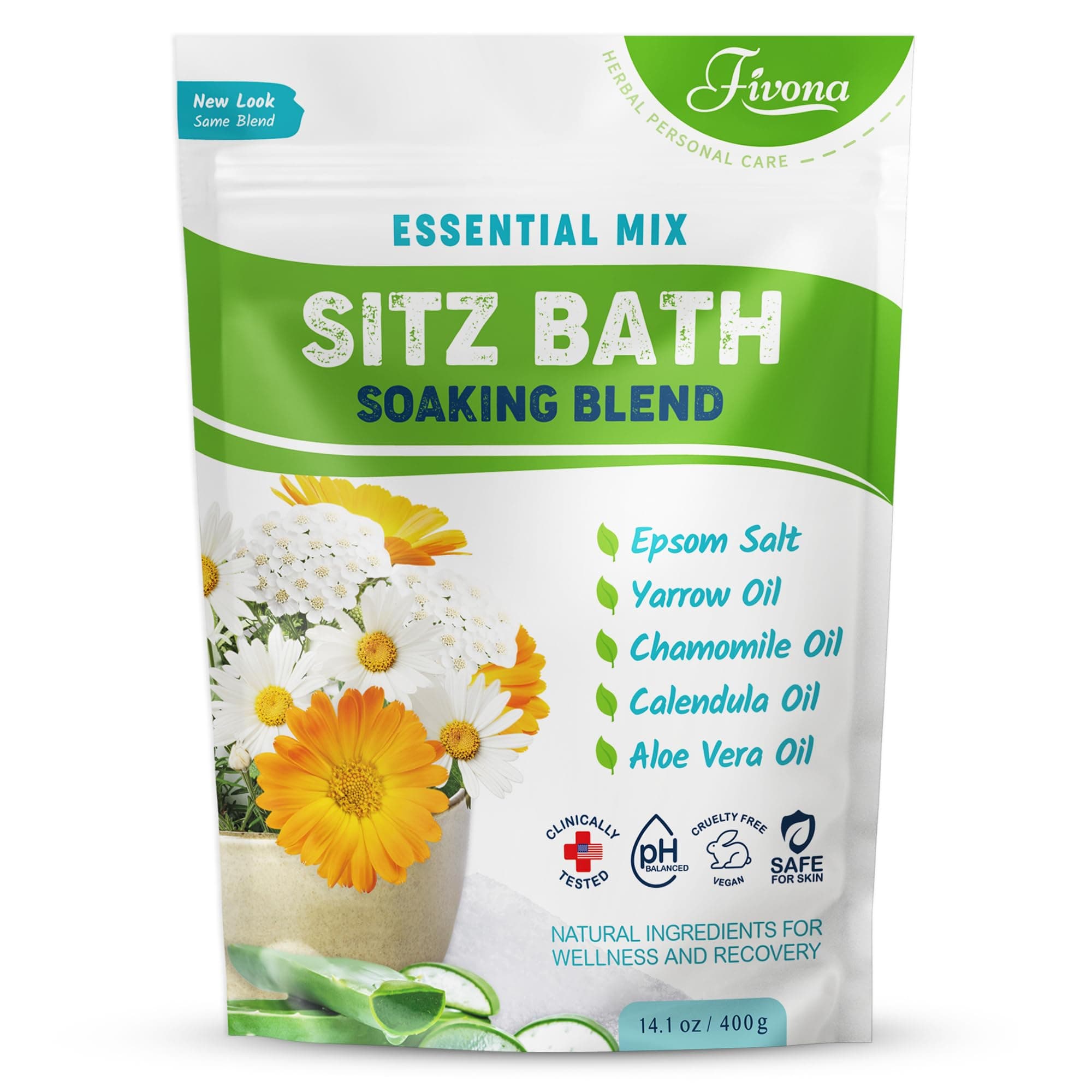 Hemorrhoid Treatment Sitz Bath Salt Natural Soaking Blend - Epsom Salt with Pure Essentials Oils for Fissure, Postpartum Care, Bartholin Cyst Treatment - Essential Mix for Self Care