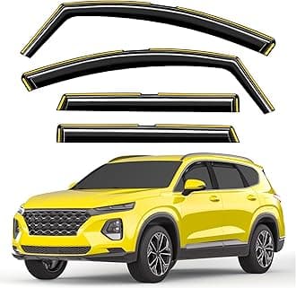 in-Channel Window Rain Guards Intended for Hyundai Santa Fe 5 Seats 2019-2023 (Not for XL 7 Seat) Window Deflectors Vent Visors Vent Shades Exterior Visors Rain Guards Accessories - 4 pcs
