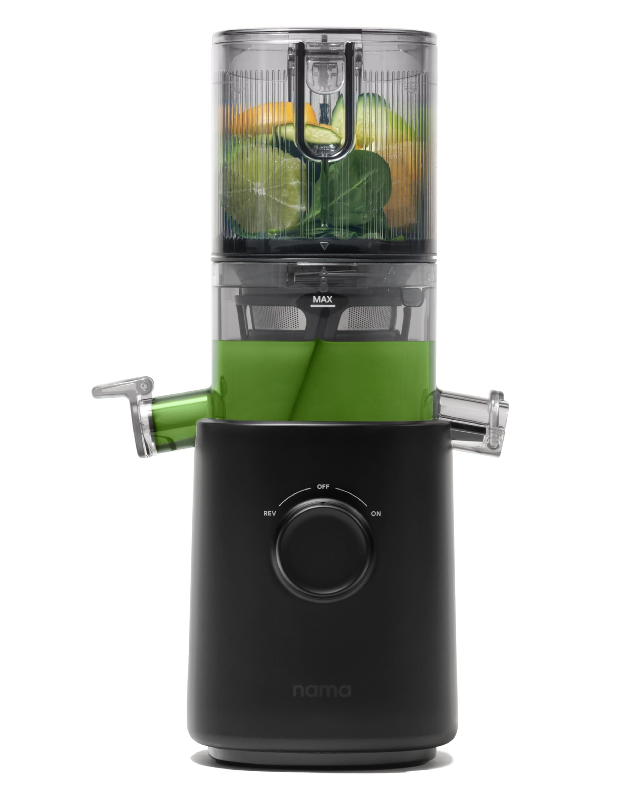 Nama J3 Compact Cold Press Juicer – Space-Saving & Self-Feeding for Hands-Free Operation – Lightweight, Portable Zero-Waste Slow Masticating Juicer – Easy Cleanup