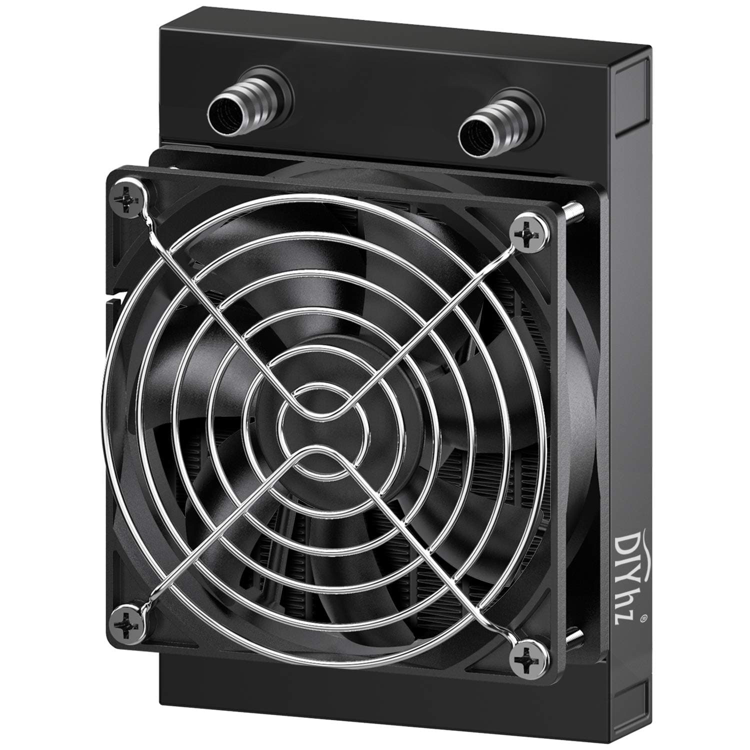 Water Cooling Computer Radiator, 8 Pipe Aluminum Heat Exchanger Liquid Cooling Radiator Heat Sink 80mm with Fan for CPU PC Laser Water Cool System DC12V Black