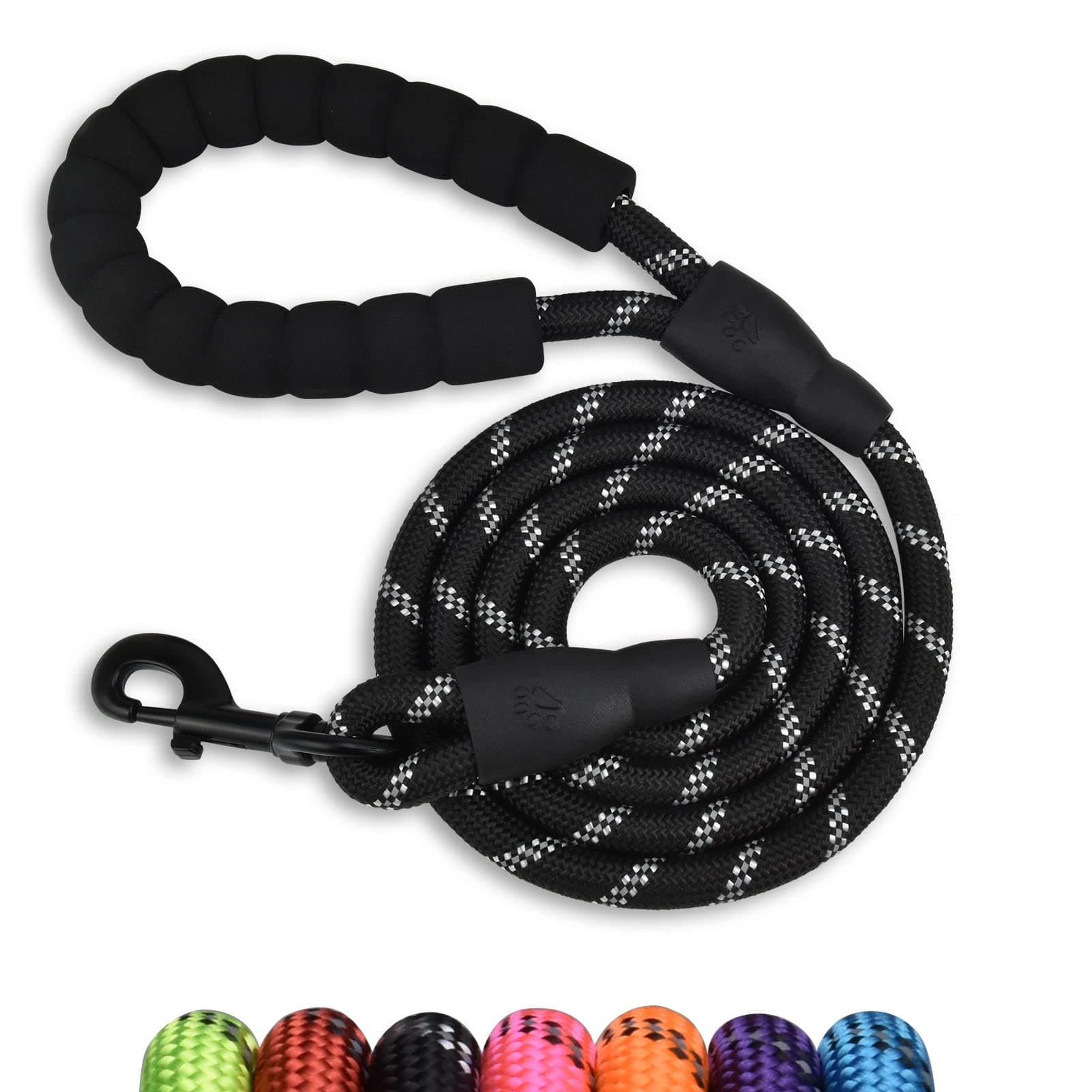 5/6 FT Strong Pet Dog Leash with Soft Padded Handle,Highly Reflective Rope for Night Walking,360-Degree Rotating Metal Buckle Without Tangles,Suitable for Small,Medium and Large Dogs.(6ft)