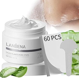 LANBENA Blackhead Remover Nose Pore Strips for Face, 2.0 Upgraded Deep Cleansing Peel off Mask Nose Strips Skincare for All Skin (1.06 Oz/30g) - 60pcs Strips