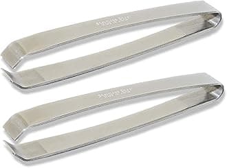 Made In Japan Fish Bone Tweezers (2-pack) - Non-Slip, Precision Grip - Debone Salmon, Bass, Catfish - Stainless Steel Handmade Japanese Craftsmanship (4 3/4")