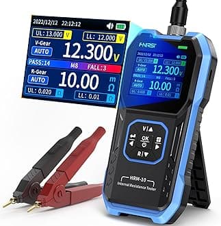 FNIRSI HRM-10 Voltage Internal Resistance Battery Tester, Meter for Various Types, Car AAA AA, 100V 200Ω, Digital Analyzer for Household Automotive