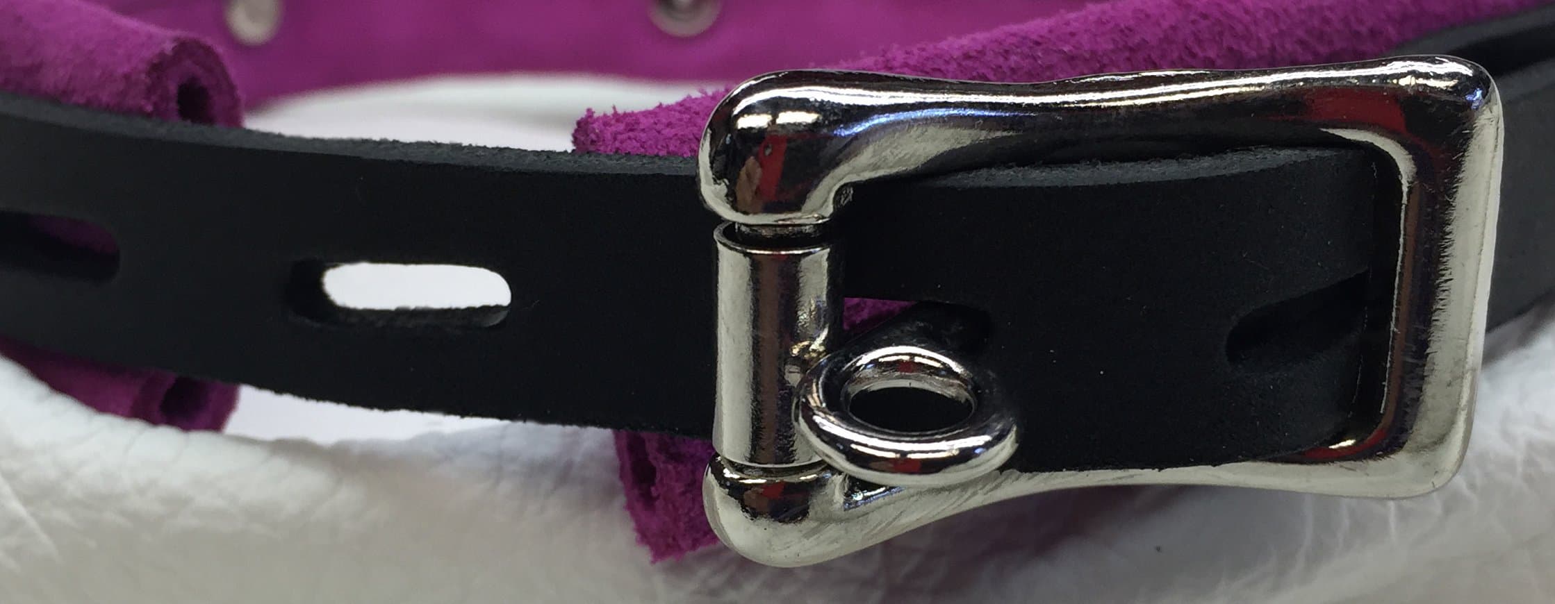 Pink Lockable Leather Sissy Choker Collar with Leash Crystal Letters