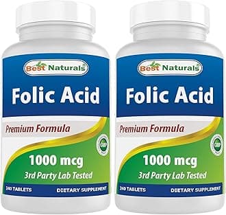 Best Naturals Folic Acid 1000 mcg (Vitamin B9), 240 Tablets (1000 mcg (Pack of 2))