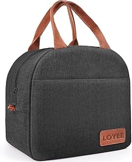Lunch Bag Lunch Box for Women & Men, Large Capacity Insulated Lunch Bag for Adult, Leakproof Reusable Lunch Tote Bags for Work/Office/Travel/Picnic (Black)