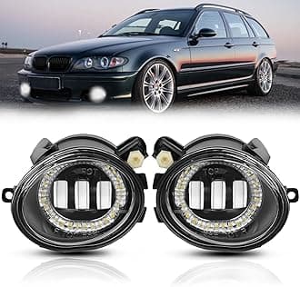 TangMiGe LED Fog Lights for 2000-2006 BMW (E46 M3 E39 M5) / 3 Series (320i 323i 325i 325xi 330i 330xi Sedan w/Sport Package, 325i 325xi Wagon w/Sport Package), 1 Pair Fog Lamps (LED Bulb)