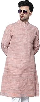 Latest Chikan Men's Cotton Regular Textured Long Kurta Full Sleeves - Casual Ethnic Wear�