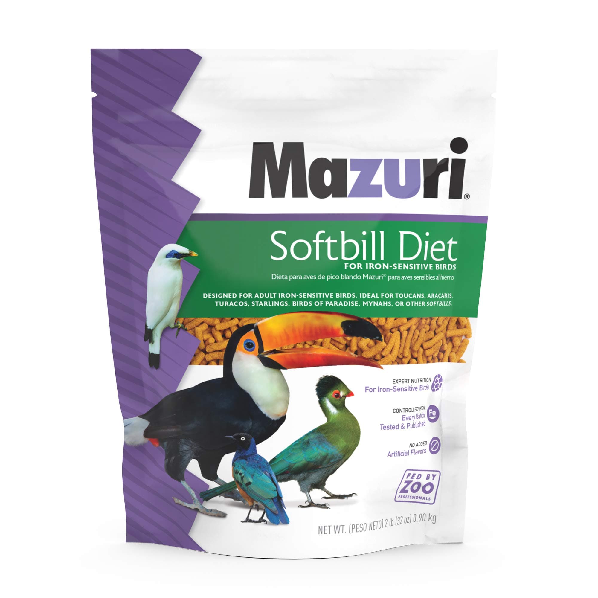 Softbill Diet for Iron-Sensitive Birds | 2 Pound (2 LB) Bag