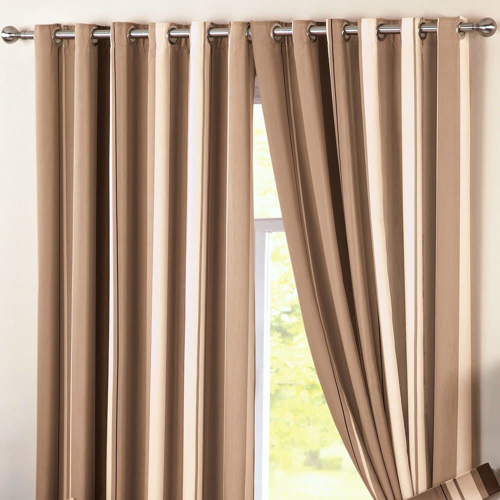Curtina - Whitworth - Ready Made Lined Eyelet Curtains - 46" Width x 54" Drop (117 x 137cm), Natural