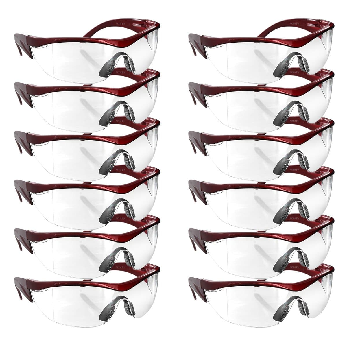 Rugged Blue SC-282-REDCLEAR-C12 Navigator Safety Glasses Clear Lens - Case of 12, One Size
