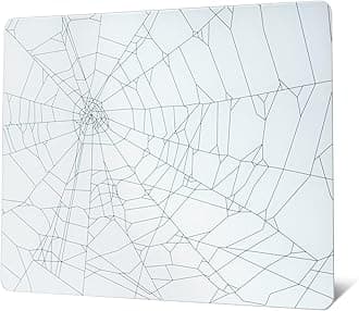 XVX Glass Mousepad for Gaming, White Spider Webs Hard Gaming Mouse Pad, Professional Large Mouse Mat 410mm*310mm, Special Glass Surface with Improved Precision and Speed