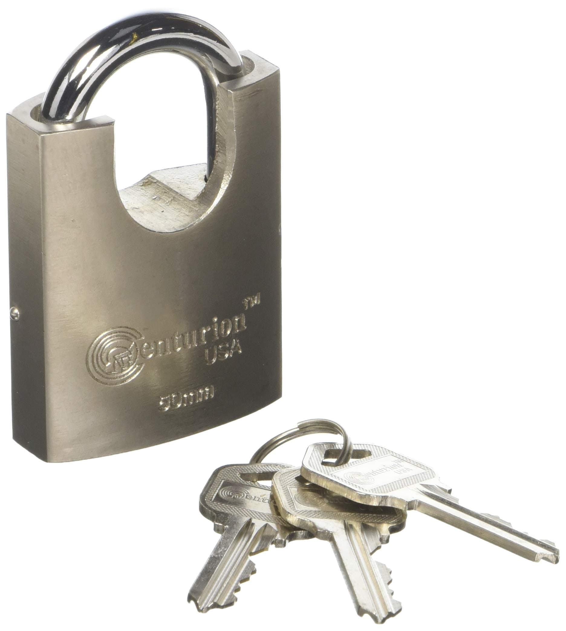 Centurion SIPL050 High Security Padlock, 50mm Armored Iron Body - Heavy Duty Padlock, 3 Keys Included ((1) Piece)