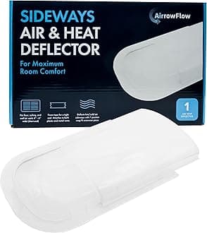 Sideways Floor Wall Air Vent Deflector for Under Furniture Heat and Air Deflecting, Fits Vents 3" - 7" Wide, Also Extends Lengthwise up to 17.5", Foam Tape for Tight Seal
