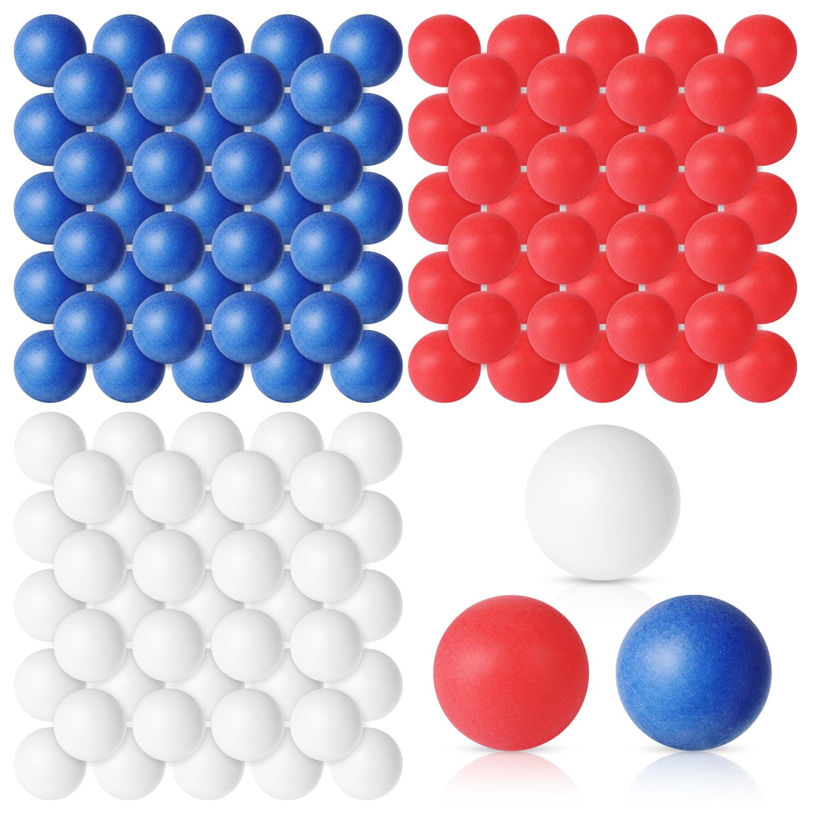 Libima 120 Pack Colored Table Tennis Balls 40 mm Plastic Balls Bulk for 4th of July Carnival Wedding Pool Games, DIY Arts, Pet Toys, School Patriotic Activities