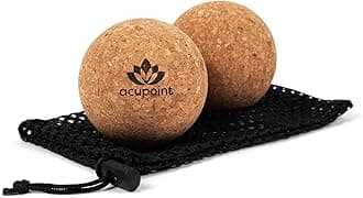 Acupoint Physical Therapy Massage Balls - Ideal for: Yoga, Deep Tissue Massage, Trigger Point Therapy and Self Myofascial Release Physical Therapy Equipment (Cork)