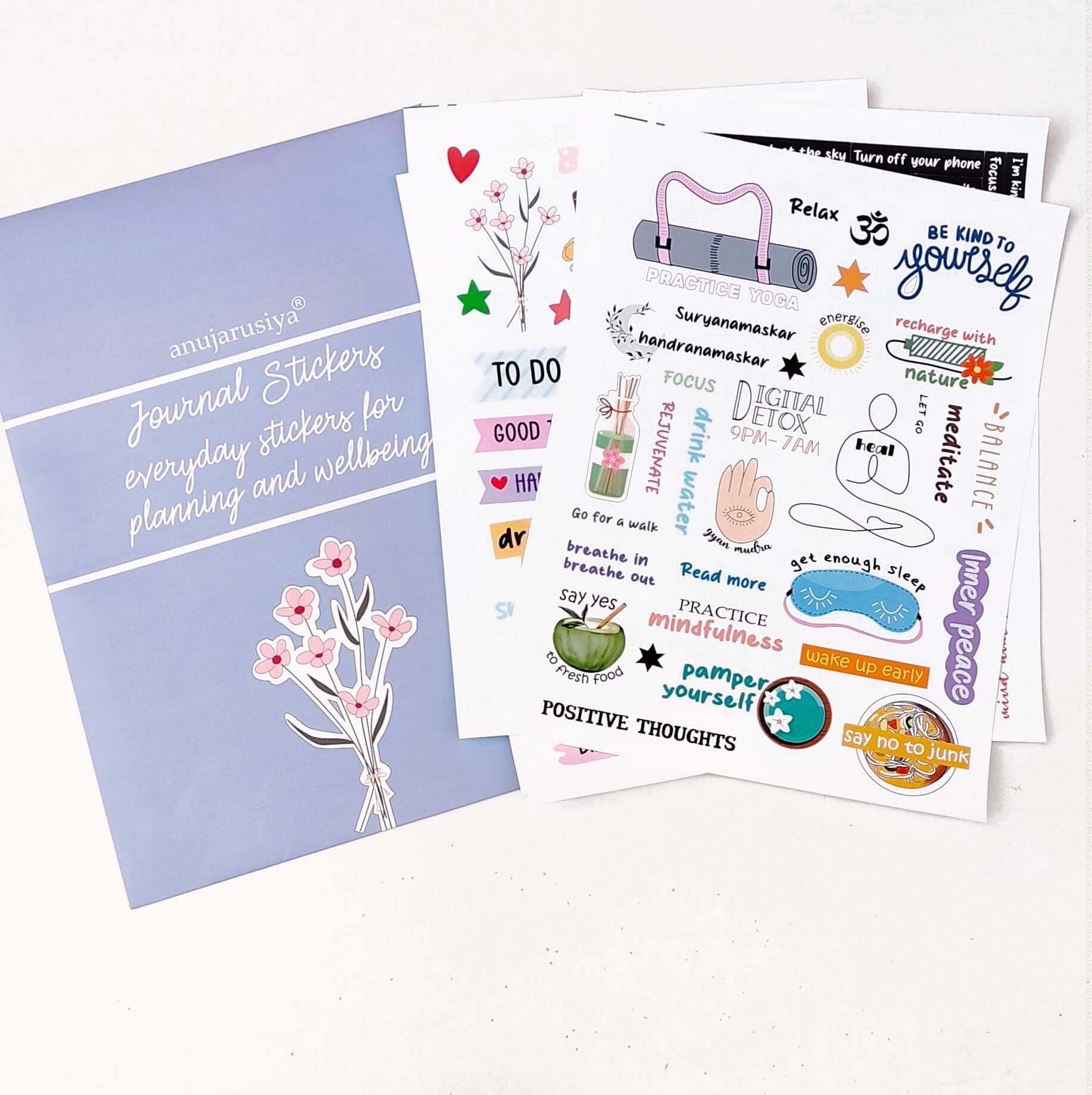 Journal Stickers - 100+ Self-Adhesive Laminated Stickers for Organization | Affirmations & Utility Designs | Planner Stickers Perfect for Scrapbooking and Bullet journaling
