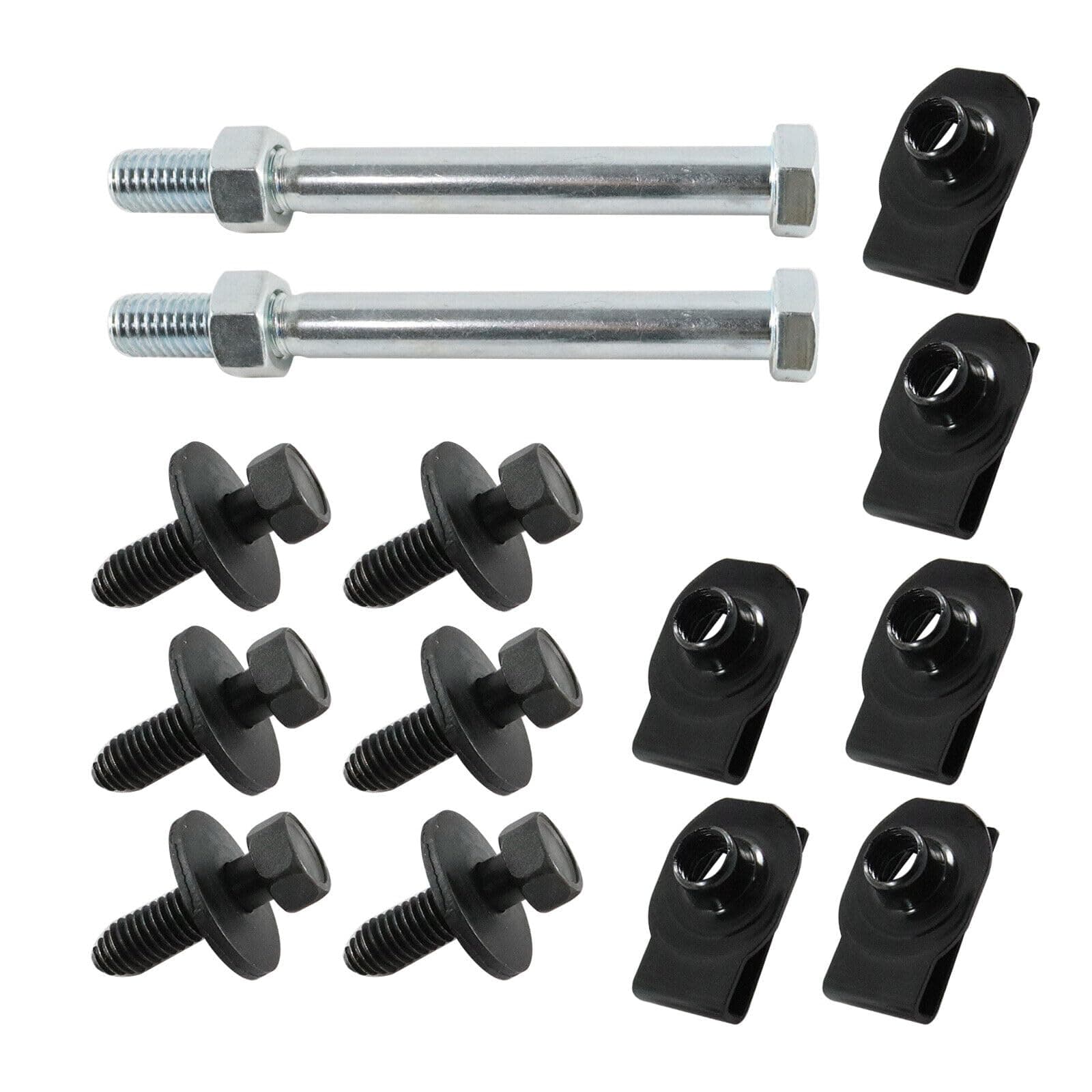 telfair16Pcs Front Leaf Spring Bracket Mounting Kit with Eye Bolts & J-Clips for 1967-1981 Camaro Nova Pontiac Firebird