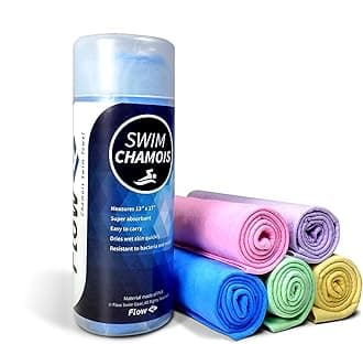 Flow Swim Chamois - Quick Dry Towel for Swimming, Diving, Triathlons, and Other Water Sports (Blue)