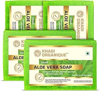 Khadi Organique Natural Herbal Aloevera Soap Pack of 4
