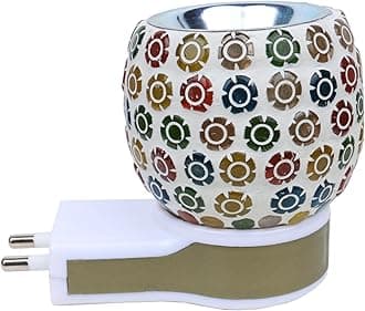 Air Karpure Camphor Electric Diffuser for Home & Office | Ceramic Kapoor Dani with Free Camphor Tablets | Smoke Free, Child Safe, Shock Proof | On/Off Switch & Night Lamp