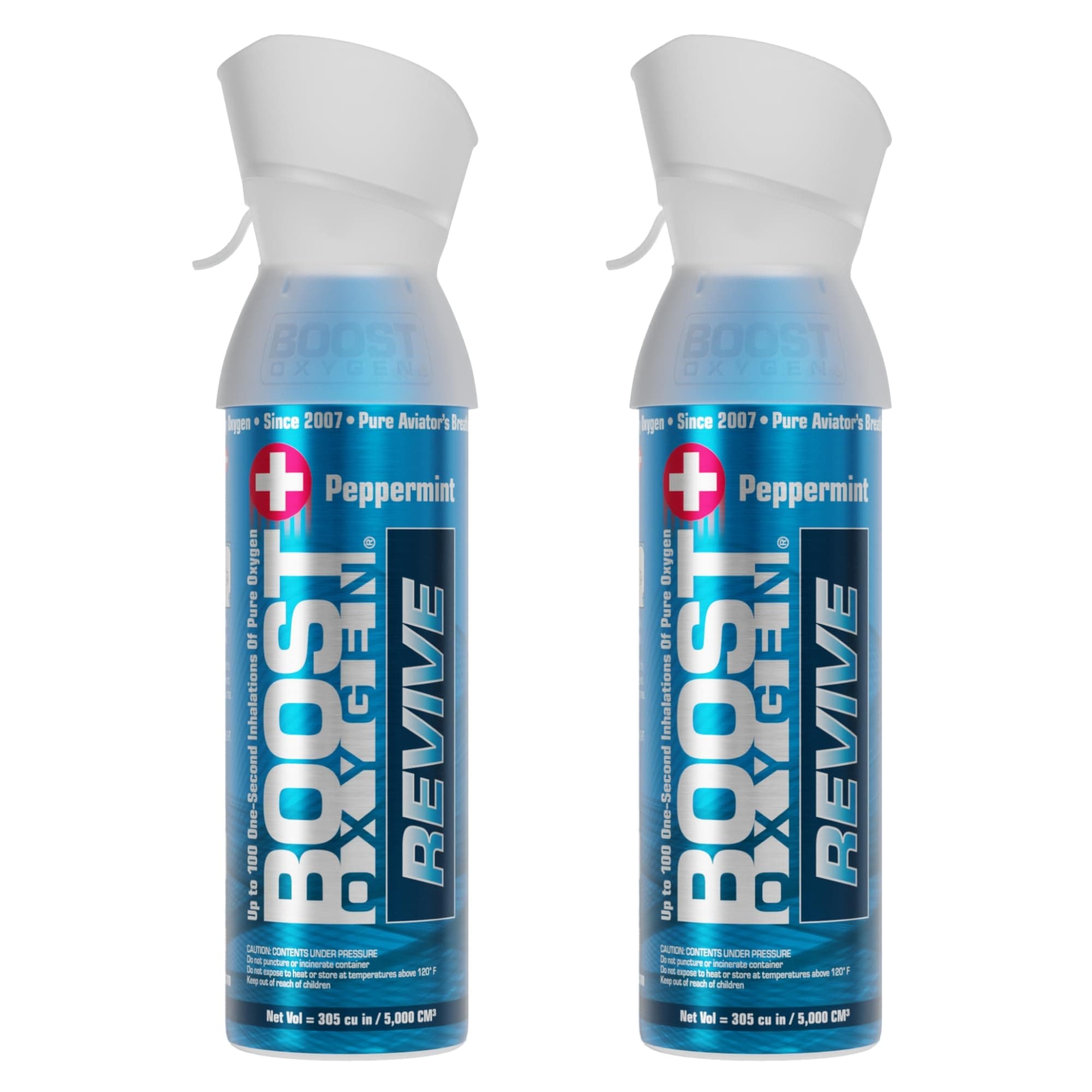 Boost Oxygen Medium Peppermint 5 Liter Canister | All-Natural Respiratory Support for Aerobic Recovery, Altitude, Performance and Health (2 Pack)