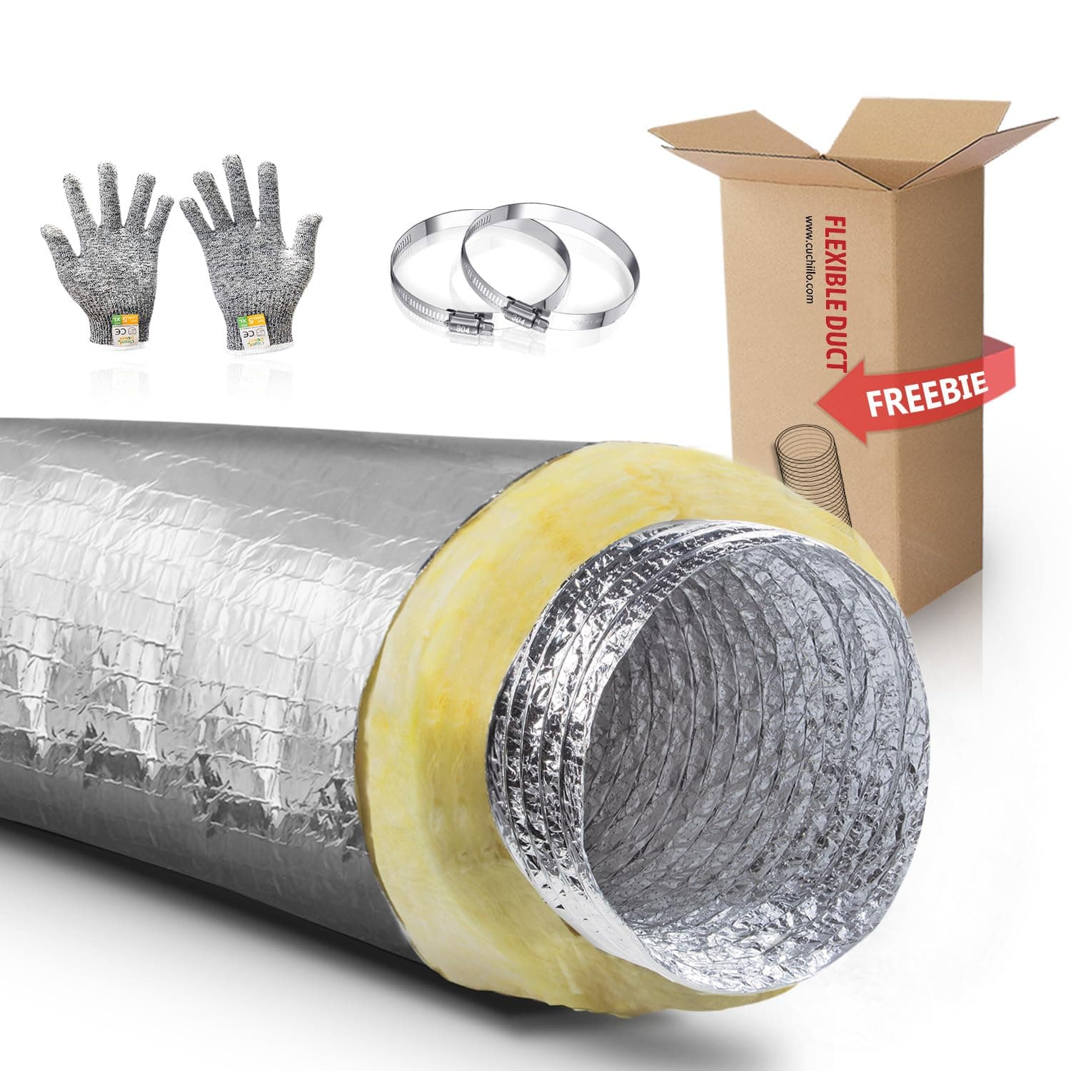 CUCHIILO Insulated Duct 7Inch 25Feet