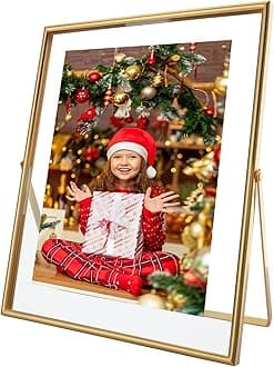 Gold Floating Picture Frame, 8x10 Inches, For Photo 8x10, 7x9, 6x8, Classy For Christmas, Wedding, Birthday, Home or Office Decoration