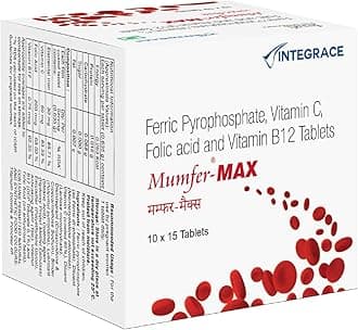 Mumfer Max | 150 Tablets | Iron, Folic Acid Supplement, Vitamin C & Vitamin-B12 | Supports Blood Building, Immunity and Energy