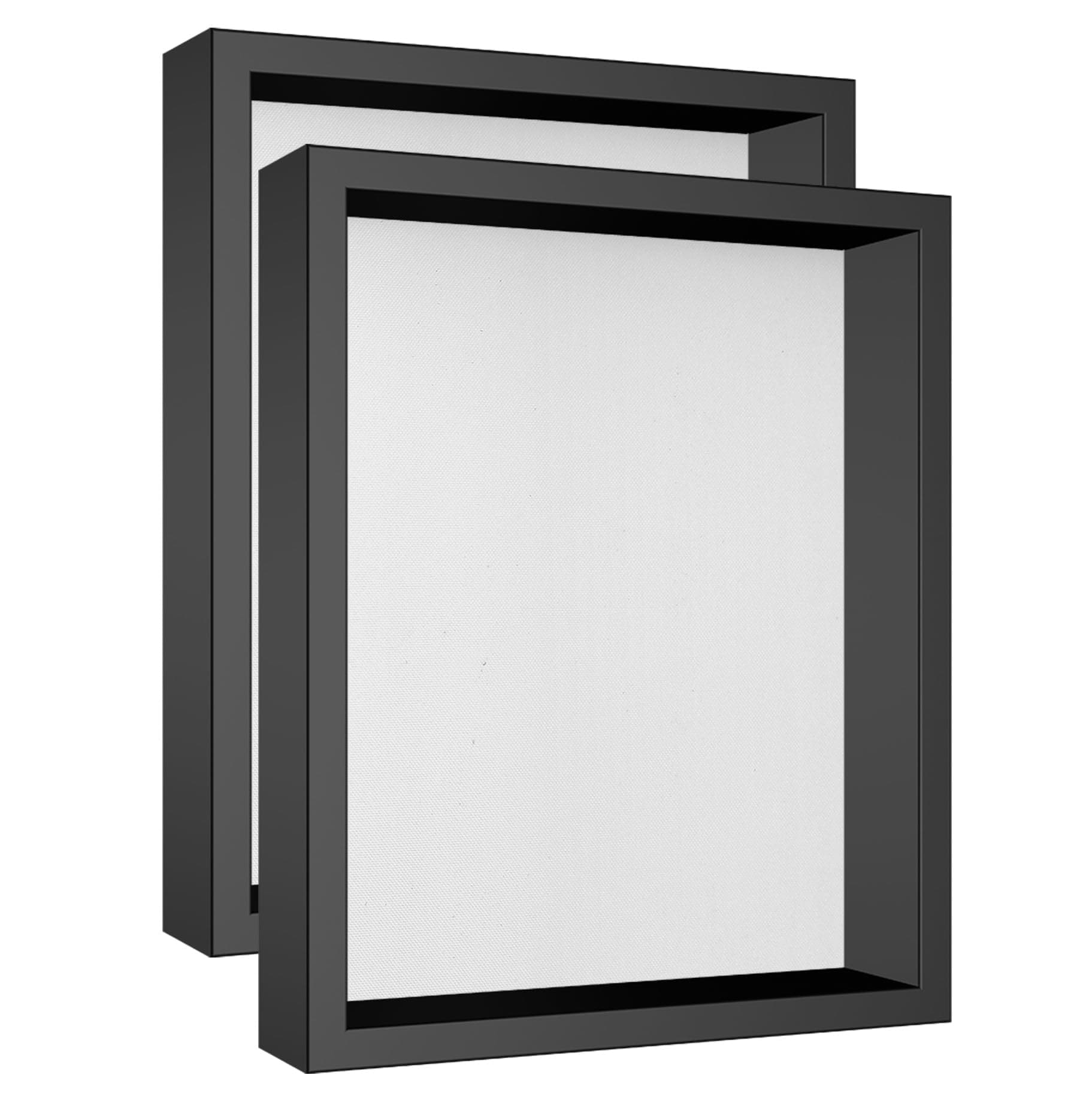 Califortree 8x10 Shadow Box Picture Frame with Soft Linen Back - Metal Push Pins Included, Memory Shadow Box Display Case for Bouquet Awards Medals Wedding Photos and More, Black, 2 Packs