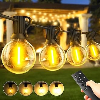 Garden-Outdoor-Lights-Mains-Powered-String-Festoon-Light LED 100ft 30M Outside Lighting Waterproof Bulb Patio Gazebo Party Pergola Wedding Backyard Porch Yard Terrace Electric Festival G40 Connectable
