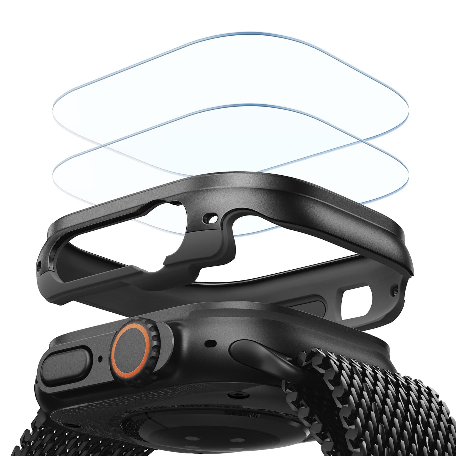 for Apple Watch Ultra 3/2/1 Case with Screen Protector 49mm (2025/2024/2023/2022), Military Grade Protection, Aluminum Alloy Case with 2 Pack Armorite Glass Protector Set, Stay Original, Black