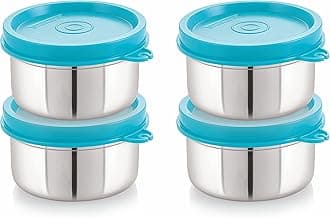 Steellock Flex Stainless Steel Containers Size Deep 150ml x 4 (Turquoise)