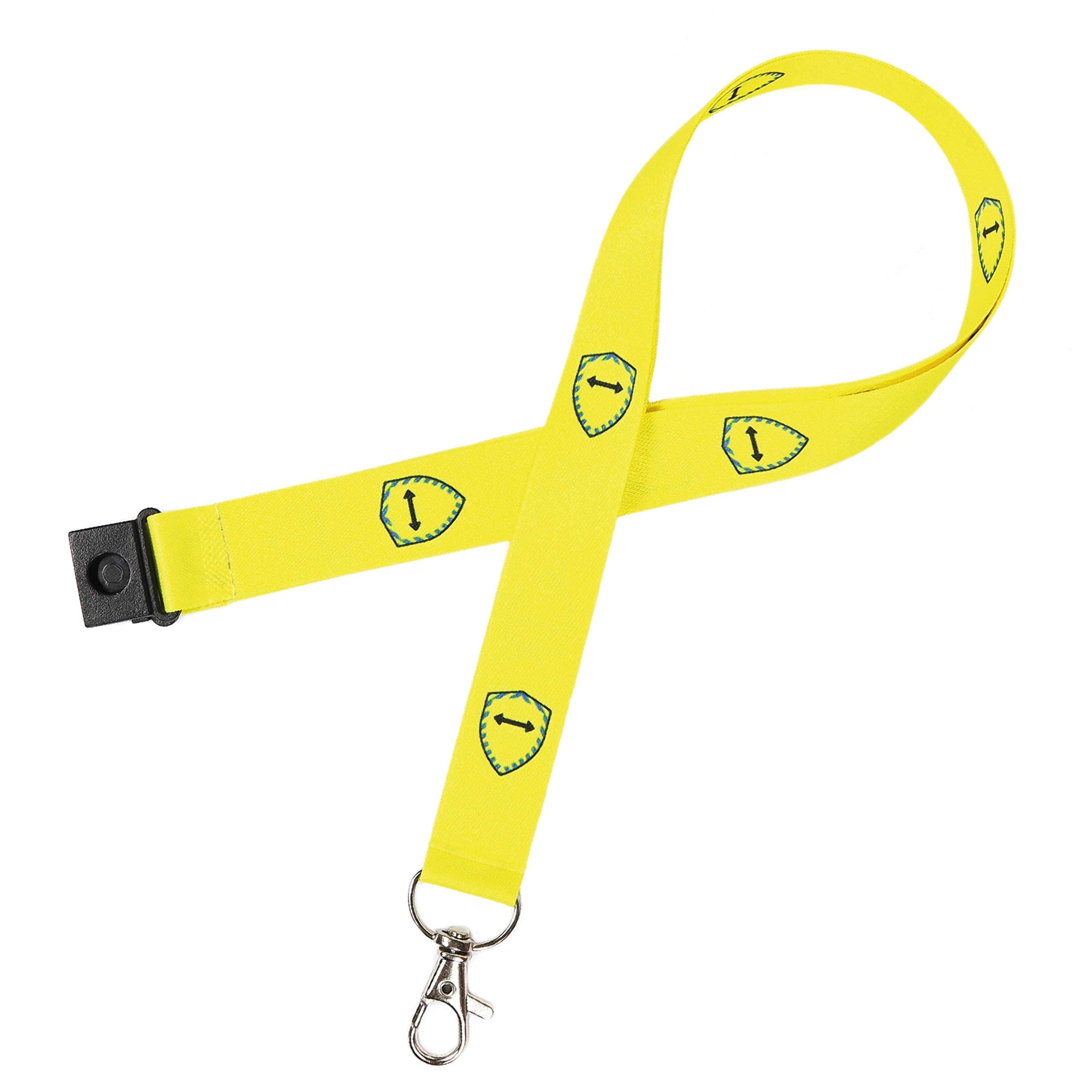 WePrintLanyards Yellow Distance Aware Social Distancing Shield Shielding Lanyard (Pack of 5)