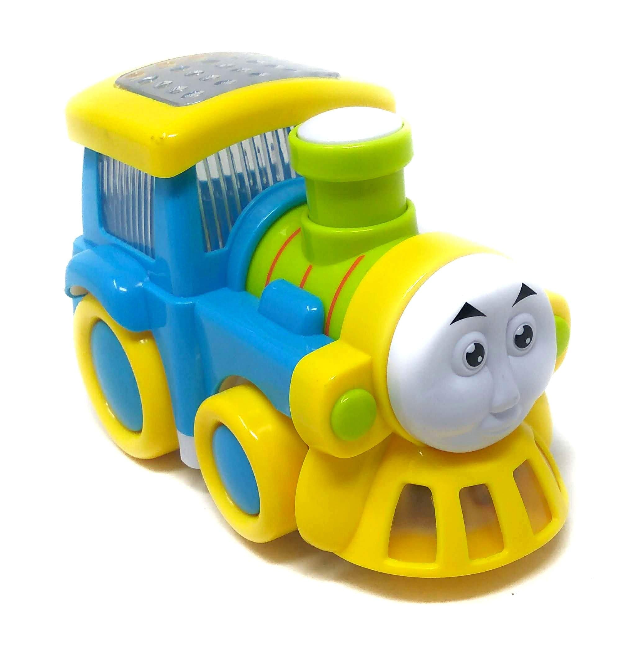 Musical Tomas Plastic Train with Lights and Bump and Go Function Toy for Kids - (Multicolour)